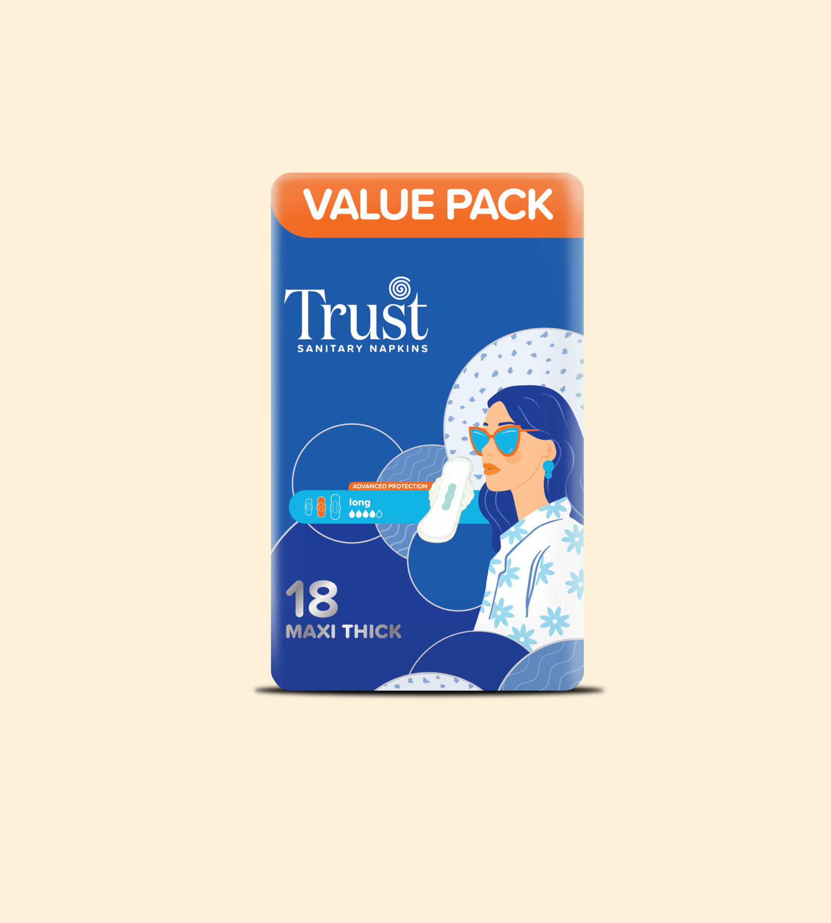 Breathable Maxi Thick Dry Mesh  Long Value Pack 18 Pcs