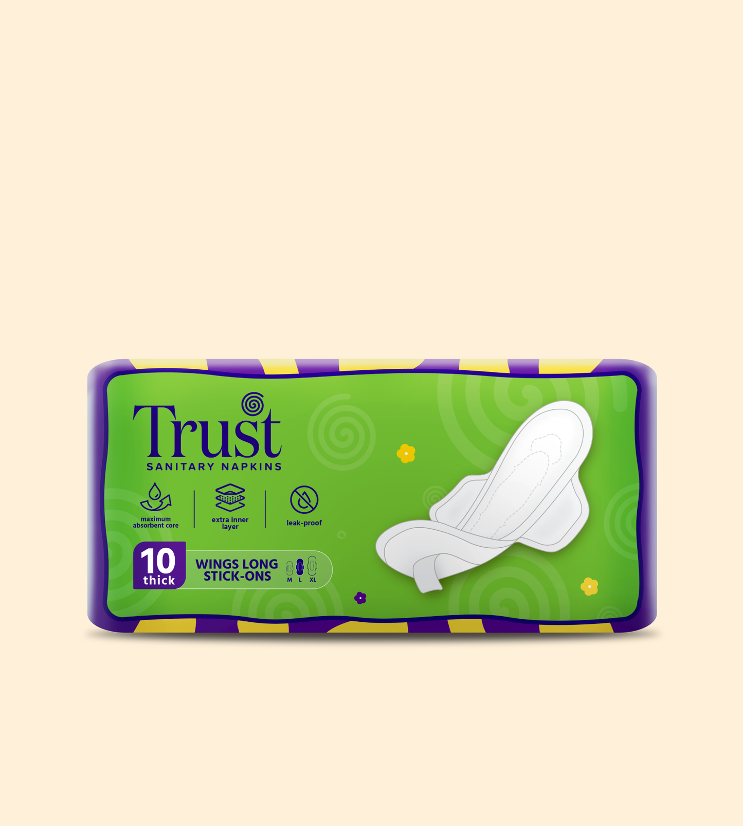 Thicks Wings Long Stick-Ons 10 Pcs